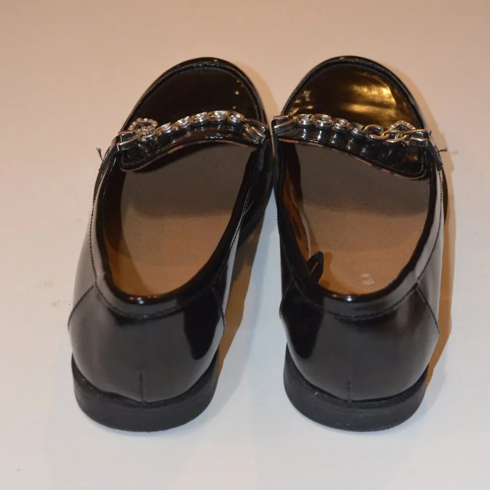 Jellypop (R) Girls Black Shiny Lacquered Silverton Decorations Heart Shoes 3M